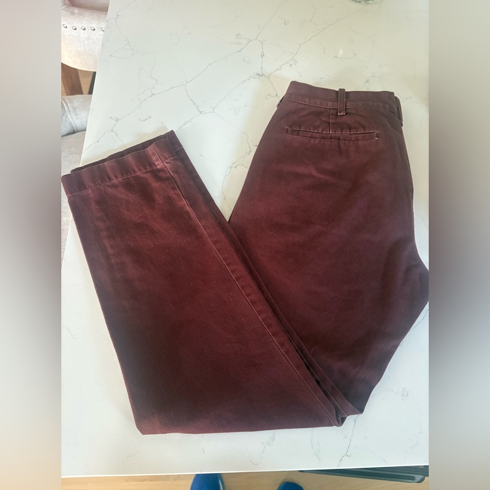 J. Crew Men’s Straight-Leg Pants in Burgundy